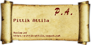 Pittik Attila névjegykártya